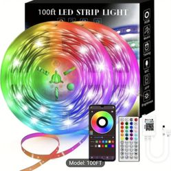 Led Strip Lights 100ft Smart with App Remote Control, 5050 RGB for Bedroom, Living Room, Home Decoration, Music Sync Color Changing for Room Party(2 R