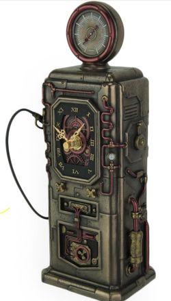 Veronese Design Steampunk Fuel Dispenser Working Clock Tower Statue