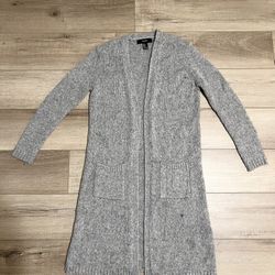 Forever 21 Long Gray Sweater Coat Women’s Size S