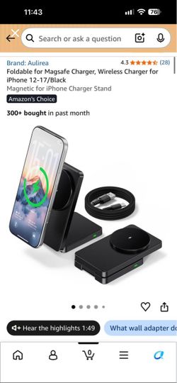 Aulirea Foldable MagSafe Wireless Charger Stand