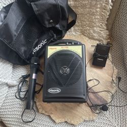 Hisonic HS-120B Rechargeable Portable Wireless PA Amplifier System with microphone and headset