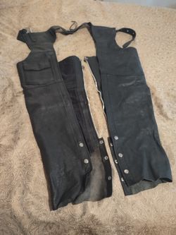 Chaps, Black Leather Motorcycle