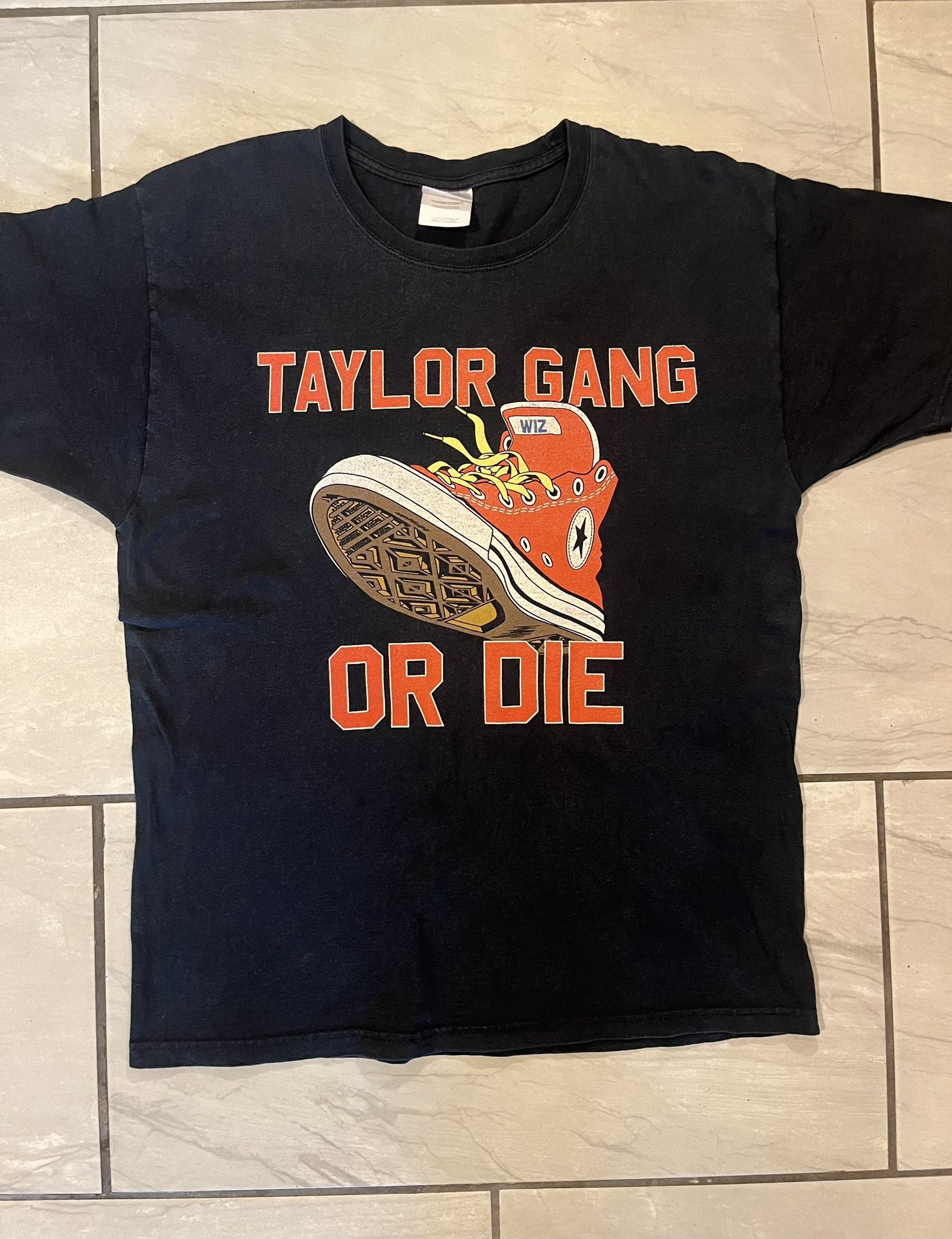 Vintage Wiz Khalifa Taylor Gang All Star Converse Graphic Black T Shirt Sz Large