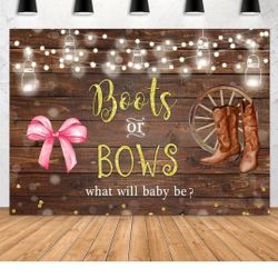 Boots Or Bows Gender Reveal Backdrop