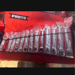 PROTO 14 Piece SAE Standard Ratcheting Wrench Set