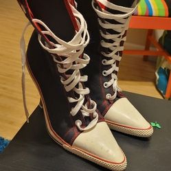 Steve Madden Spike Heeled Converse Style Booties 