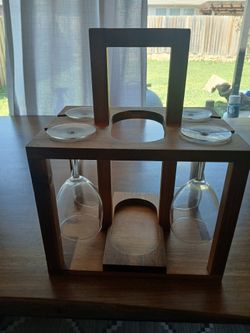Wood Wine Glass Holder Wine Glasses Included