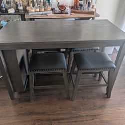 4 Seat High Top Table With Side Storage 
