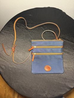 Dooney & Bourke Navy Blue Double Zip Crossbody Handbag