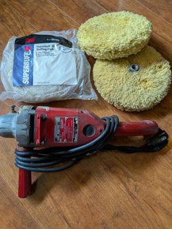 Milwaukee Electric Polisher with Buffing Pads