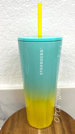 Starbucks Stainless Steel Ombré Yellow Teal Summer 2021