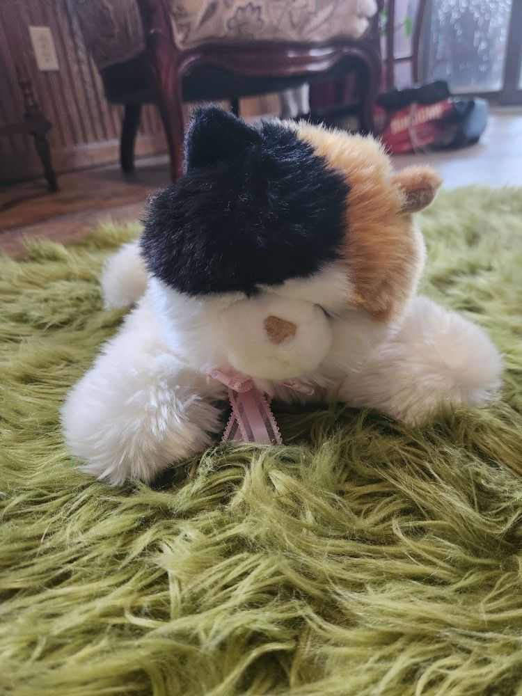 Aurora Calico Cat Hand Puppet Stuffed Animal