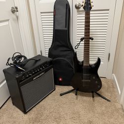 Electric Guitar With Amp, Case, And Capos