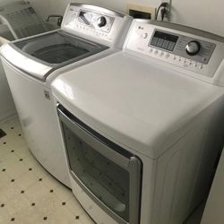 LG Top Loader Wash And Front Loader Dryer 