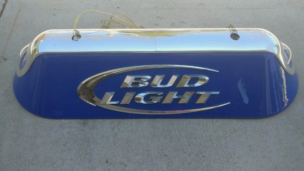Bud Light Beer Pool Table Over Head Hanging Light Vintage Man Cave Bar Lights
