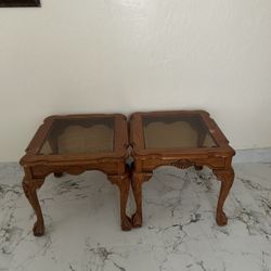 Wood Glass-Top Tables