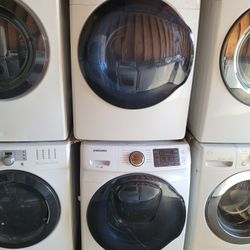 Samsung AddWash Front Load Washer And Stackable Gas Dryer Set 