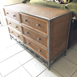 Vintage Pier 1 Rattan Dresser