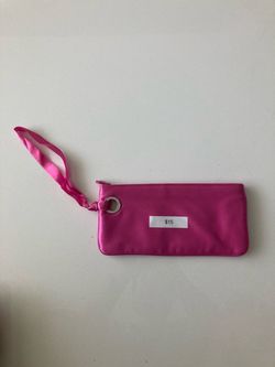 Pink Satin Wristlet Clutch Bag