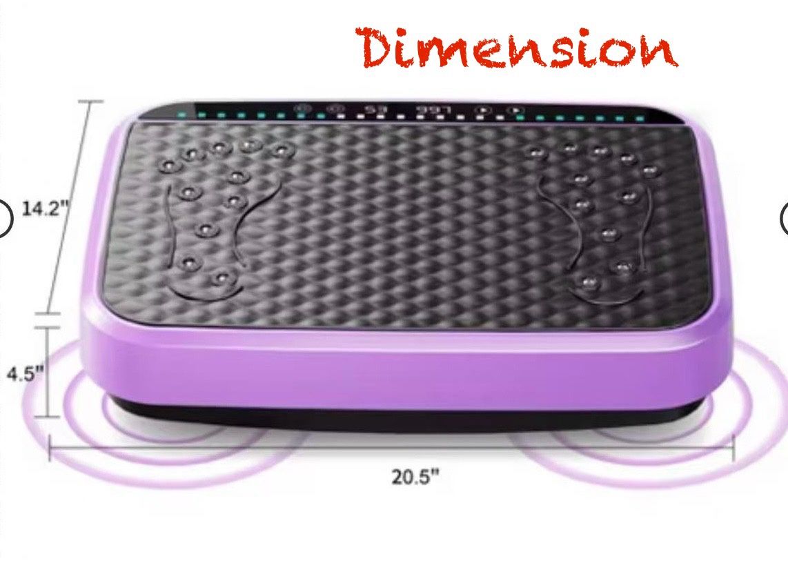 ✌️ Vibration Plate Exercise Machine Whole Body for Lymphatic Drainage Shaking Workout Board and Weight Loss for Women, Purple, 20.5"x14.2"x4.5" Hu
