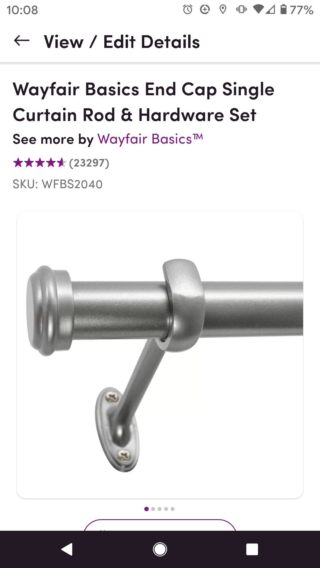 Wayfair silver curtain rods-brand new