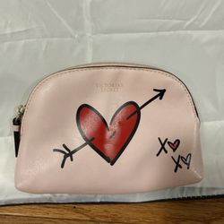 Victoria's Secret Pink Heart Arrow Makeup Bag