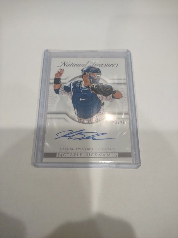 2015 National Treasures Nicknames Kyle Schwarber Auto Rookie Card #03/99