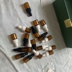 18 Mini Glass Dropper Bottles