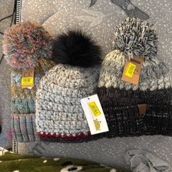Brand New beanies, 2 C.C, 1 Montona