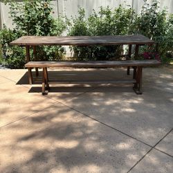 Wooden Table and Bench