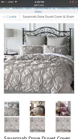 Two Twin Duvet Covers And Shams Pier 1 Savannah In Dove For Sale