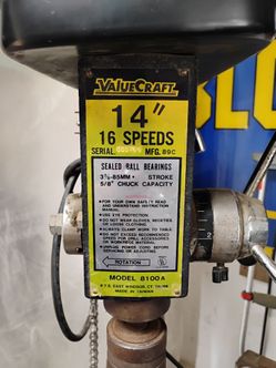 Value Craft 14" 16 Speed Drill Press