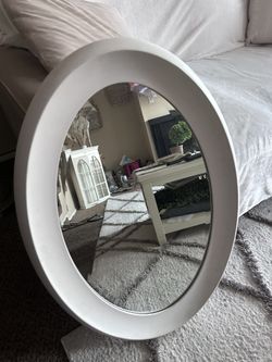 White Oval Mirror
