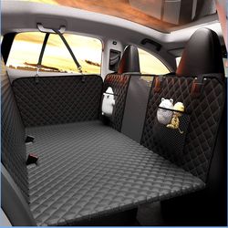 Back Seat Extender for Dogs - Large Space, Waterproof Dog Car Seat Cover for Back Seat with Hard Bottom Holds 420lbs, Upgraded Material Waterproof Pet