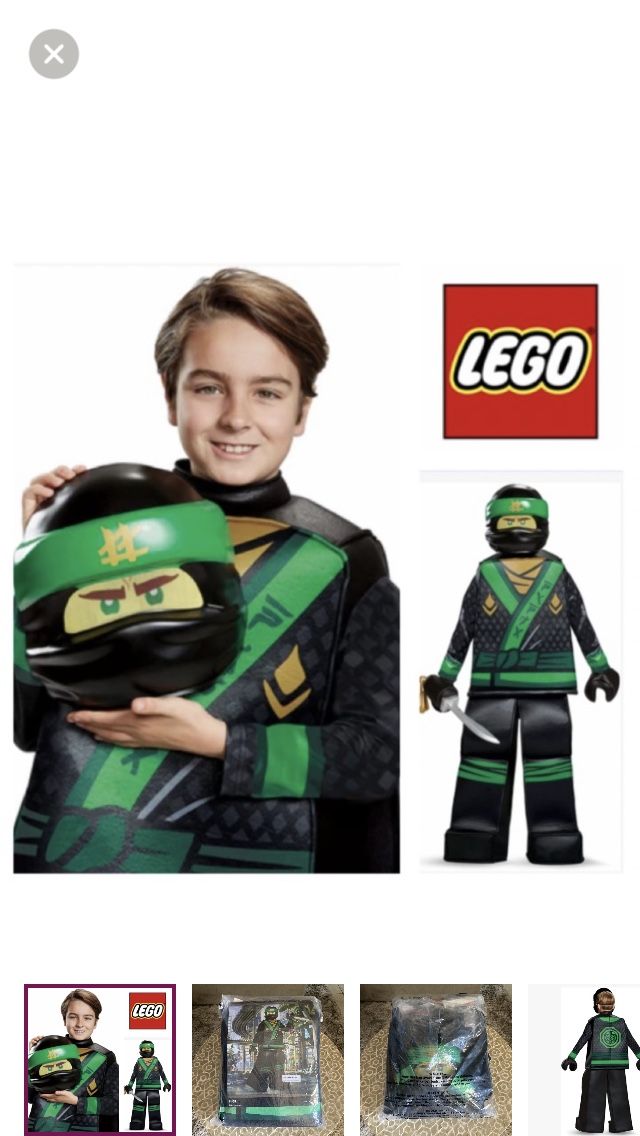 NEW! Boys Prestige LEGO Ninjago Movie Green Ninja Lloyd Costume