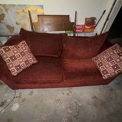 Red Velvet Couch 