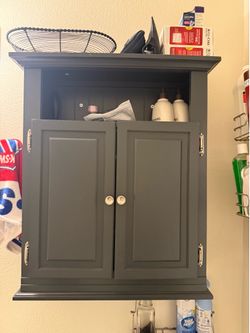 Dark Gray Wall-Mounted Bathroom Cabinet