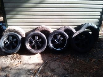 20"rims and tires. 2 BRAND NEW.Staggered 6 lug &(adapters)