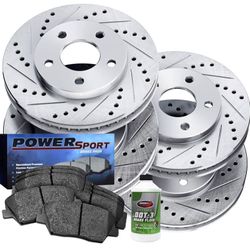 Power Sport Front Rear Brakes and Rotors Kit  