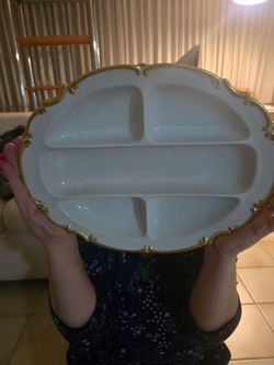 Platter tray gold trim