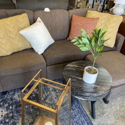 Brown Smal Sectional New Assembled 