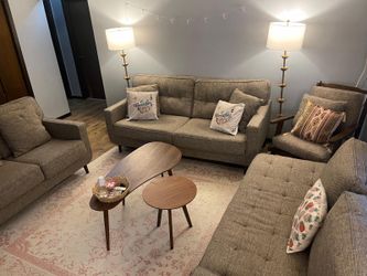 Midcentury Modern Sofa Set + Chair