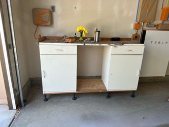 Work bench and cabinets
