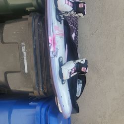 Hyperlite Divine 134 Pink/White Women's Wakeboard w/ Bindings Sz 8, W/Sturdy Bag