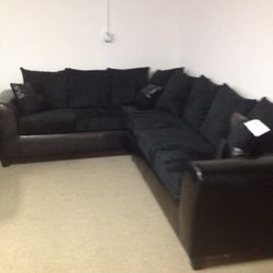 All Black Micro fiber Sectional new