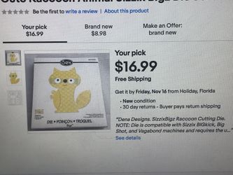 Sizzix die. Three different ones. $15 each or all 3 for $30