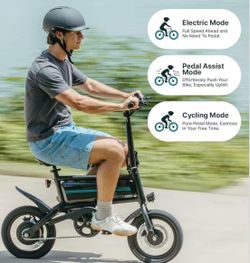 14" Folding Electric Bike, Max Range 25Miles/Speed 15.5Mph, Power by 350W -500W Motor .Adjustable Seat & Dual Fenders.