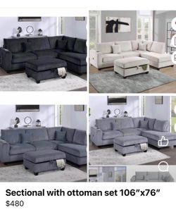 Sectional with ottoman set