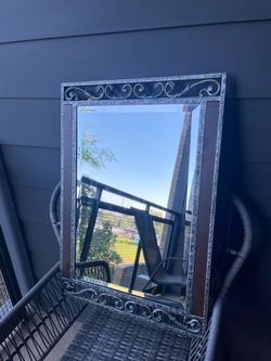 Ornate Metal Framed Wall Mirror