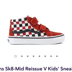 Vans Baby SK8-Mid Reissue V Hook Loop Sneakers Checkerboard Red Size 1.5. Used Condition, Make an offer!